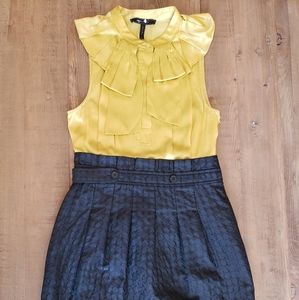 Yellow and black sleeveless dress